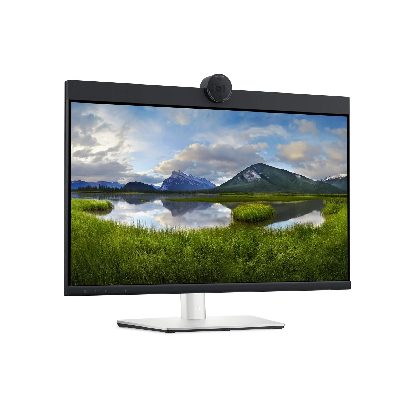 მონიტორი Dell 24 Video Conferencing Monitor - P2424HEB, 60.47cm (23.8")/FullHD (1920 x 1080) at 60 Hz/IPS/16:9/250 cd/m2/1000:1/AG/4MP RGB+IR 2K camera/3Yr w