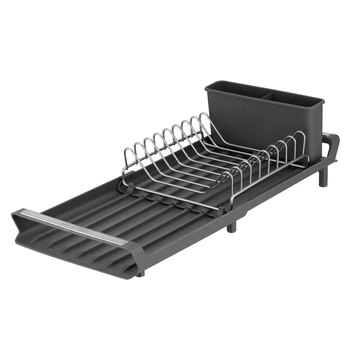 ჭურჭლის საშრობი ARDESTO Dish dryer with stand Minimalism 46.5x19.5x9.5cm, plastic, chrome plated iron, steel, dark grey
