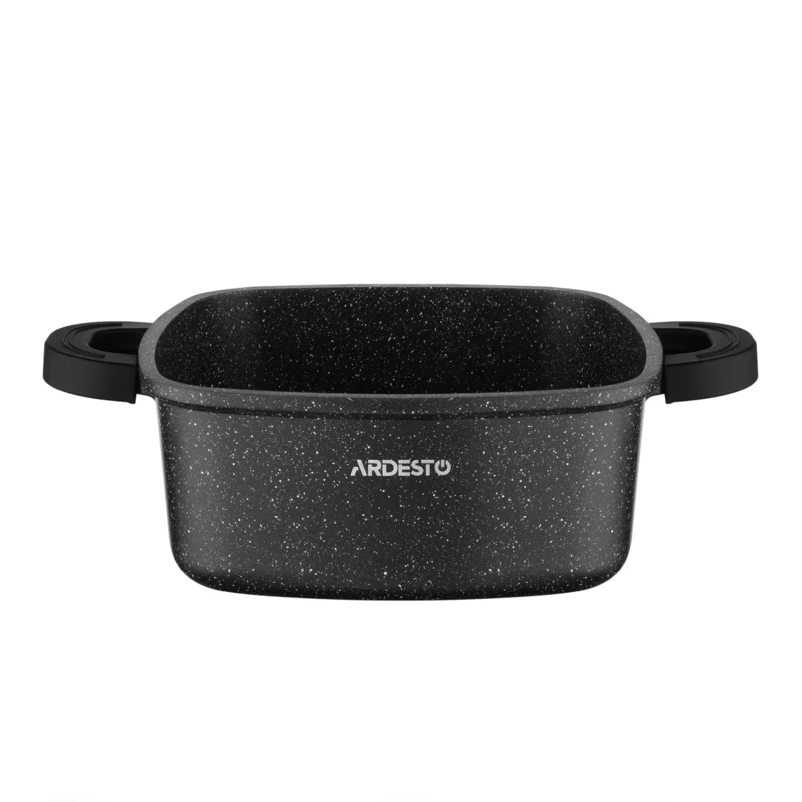 Casserole with glass lid ARDESTO Gemini, 2.3l, aluminum, square, black