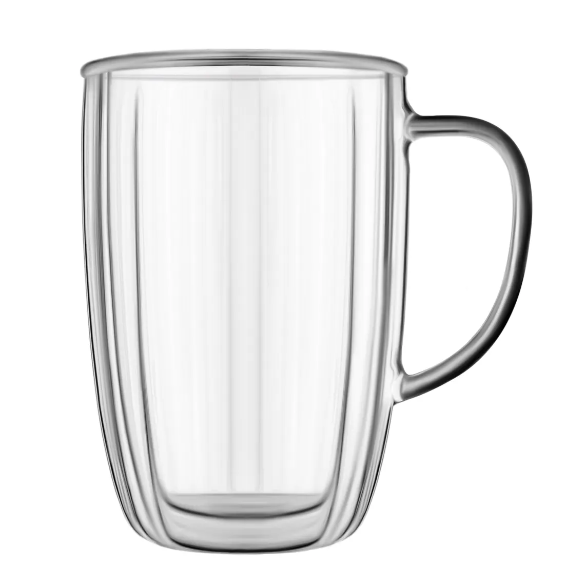 Double wall mug set with handles ARDESTO 350ml, 2pcs, borosilicate glass, transparent