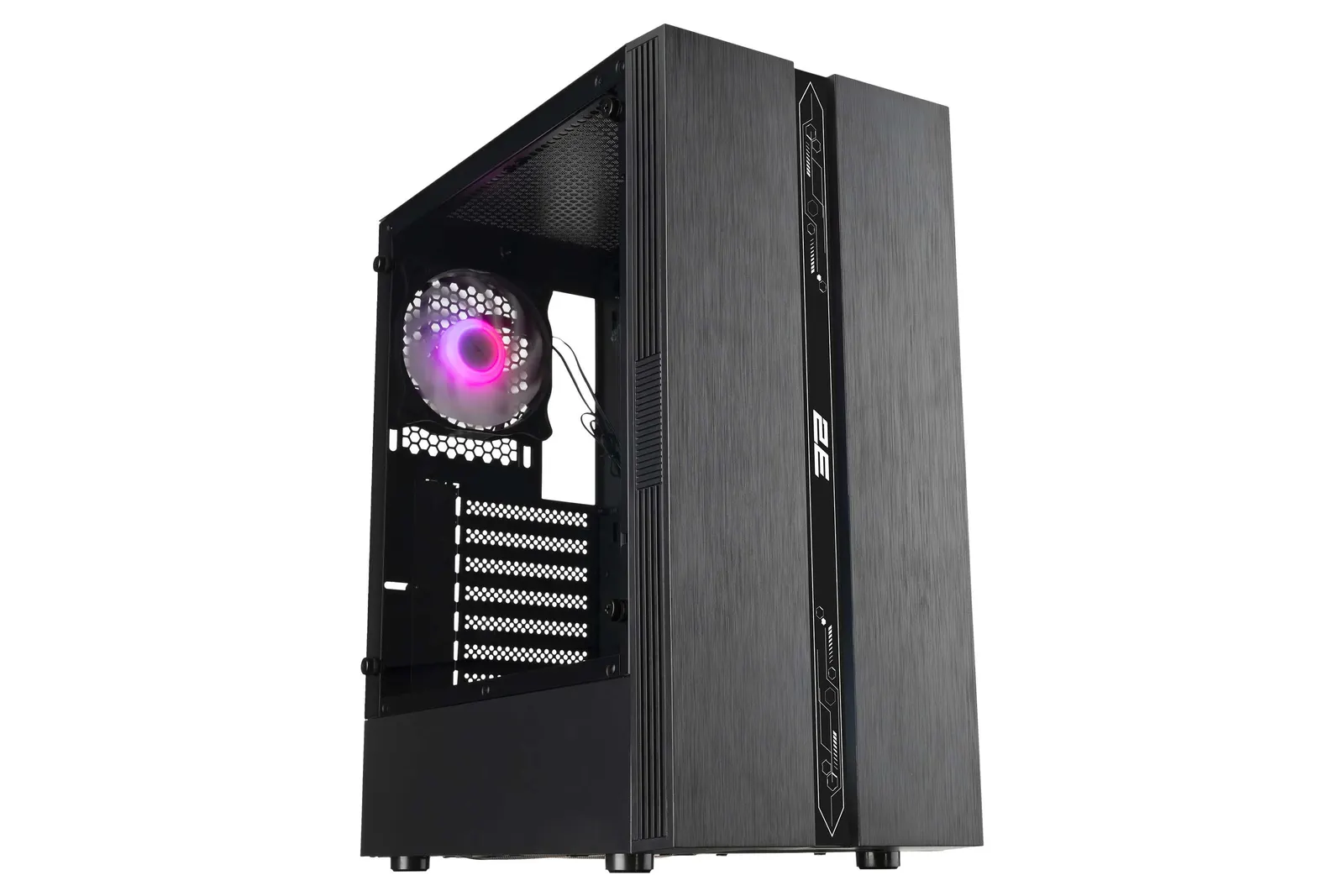 ქეისი 2E GAMING Computer case RUNA (G2107) MidT, 2xUSB2.0, 1xUSB3.0,1x120mm ARGB+ ARGB strip,TG (side panel),without PSU,black