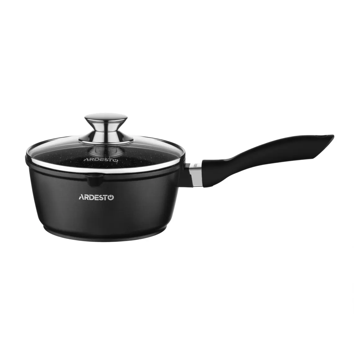Saucepan with glass lid ARDESTO Gemini, 1.9l, aluminum, black