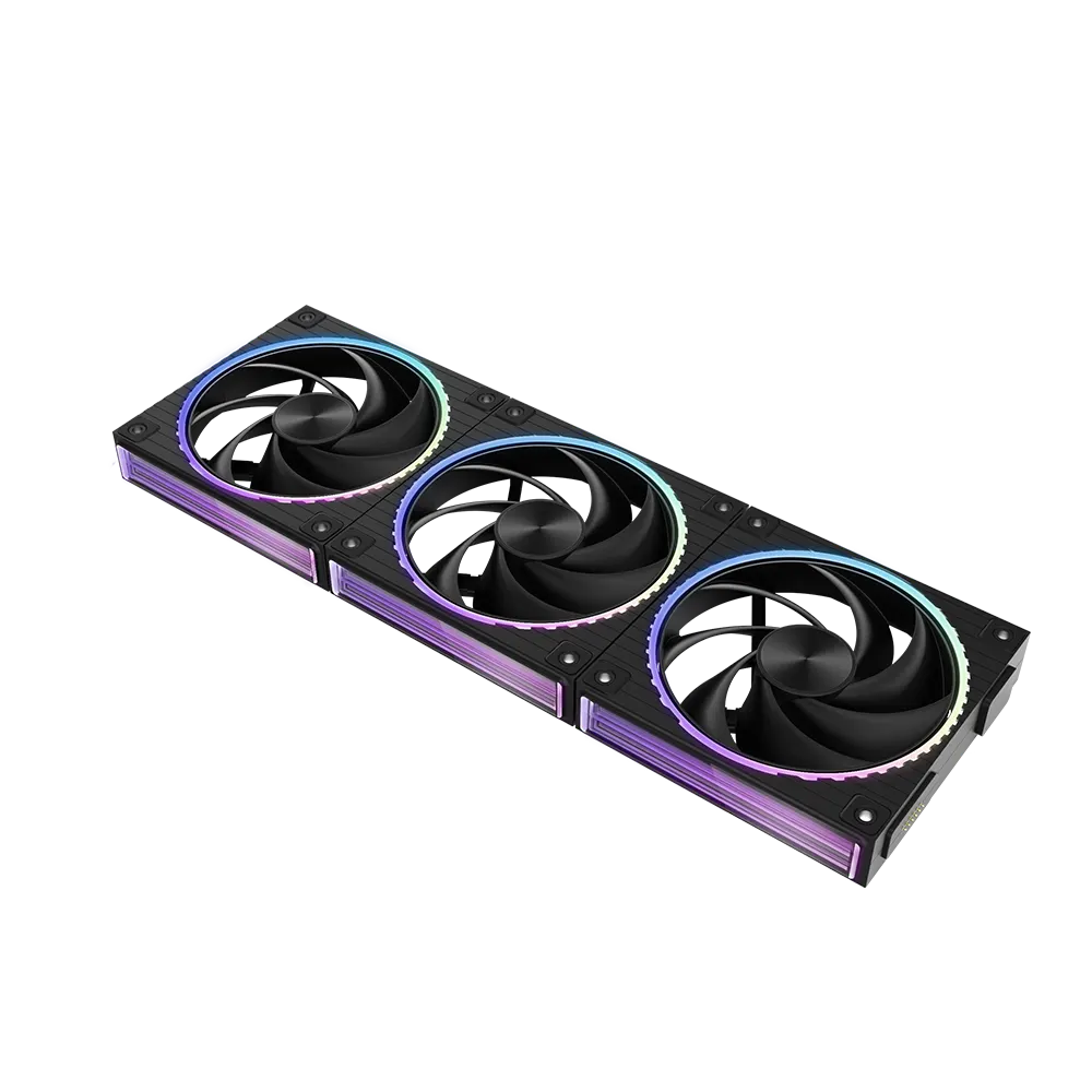 ქეისის ვენტილატორი Zalman Case Fan ZM-DF120A3 ARGB, 3x120mm, 800-2300rpm, 4pin, PWM, 3pin+5VARGB, 34,5dBa, POGO pin, Magnetic, black