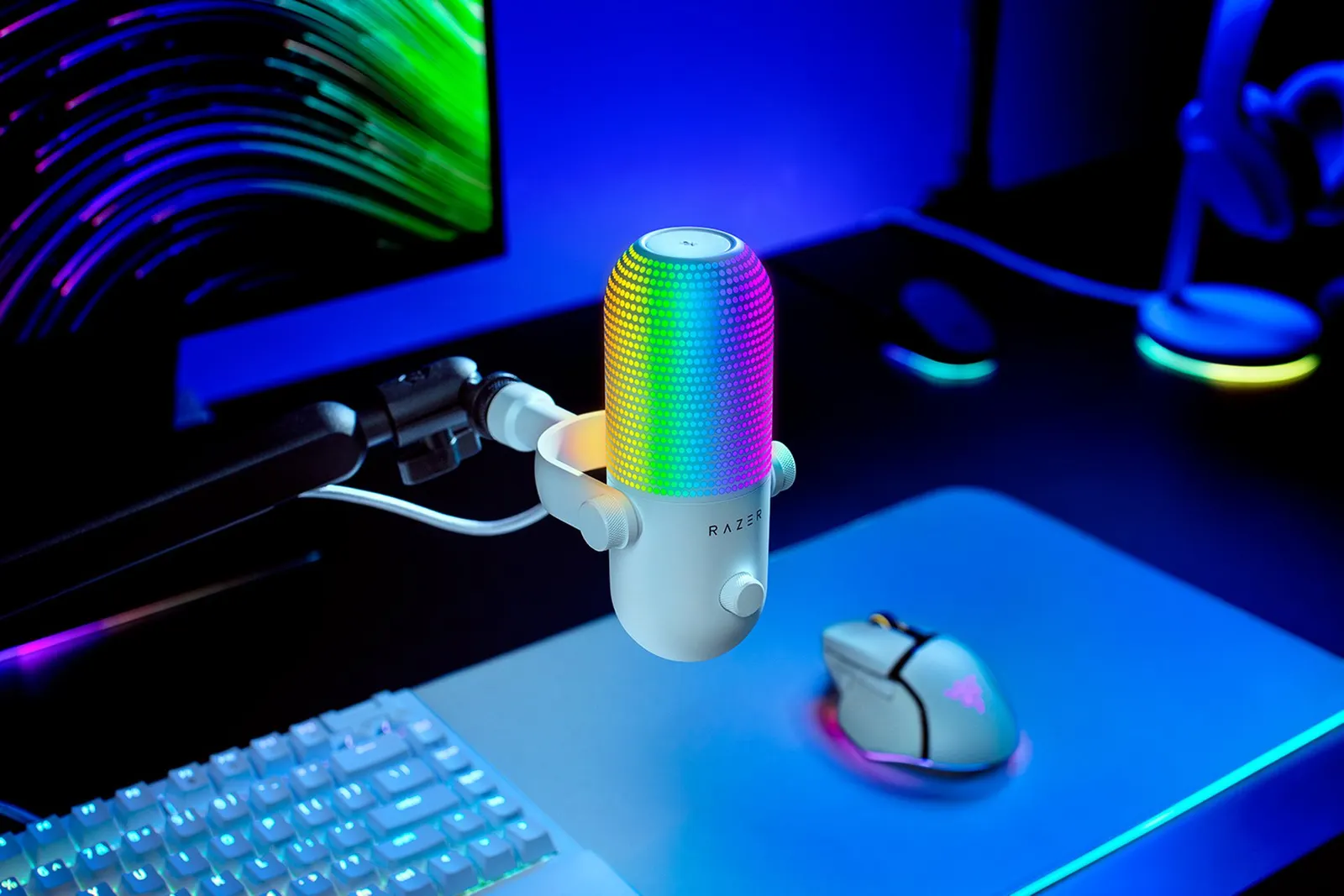 Razer gaming microphone Seiren V3 Chroma, Uni, RGB, USB-A, 2m, white