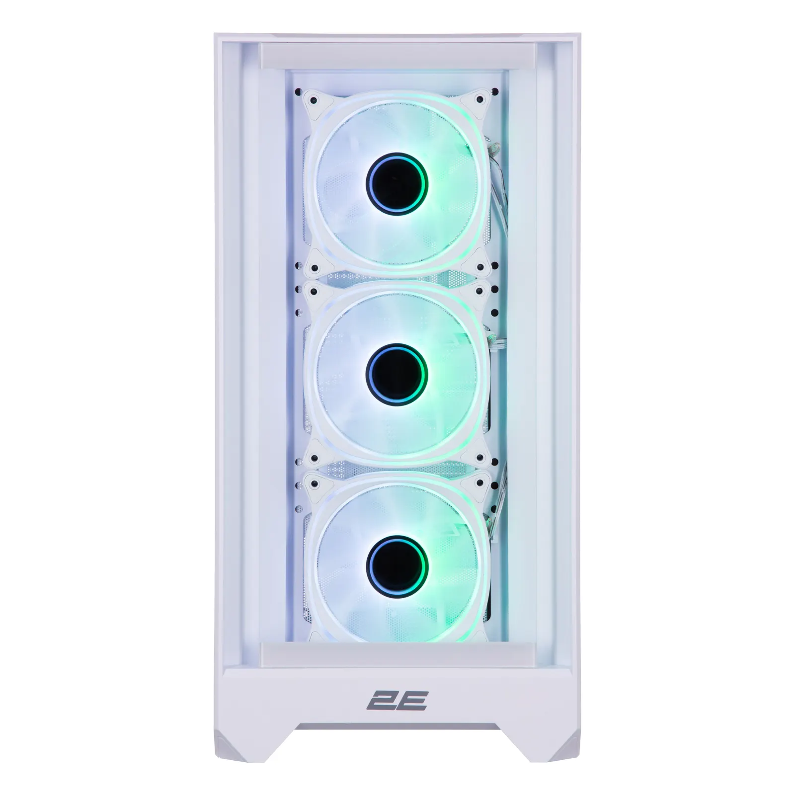 ქეისი 2E GAMING PC case Dominator Pro G2302W, without PSU, 2xUSB3.0, 1xUSBType-C, 4x120mm ARGB, VGA 380mm, LCS ready, controller with remote, TG Side Panel, TG/Mesh Front panel, ATX, white