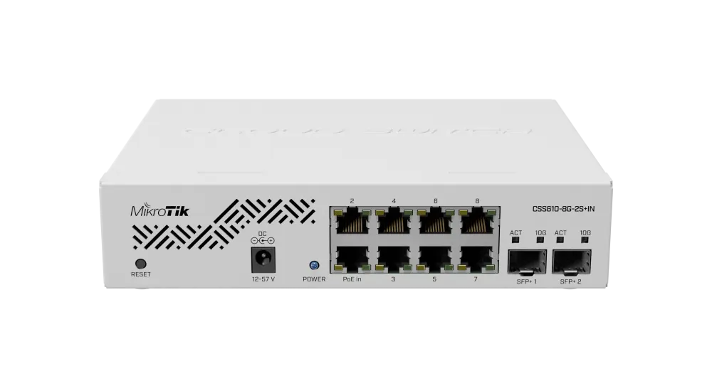 მართვადი სვიჩი - CSS610, 8G, 2S+, MikroTik CSS610-8G-2S+IN