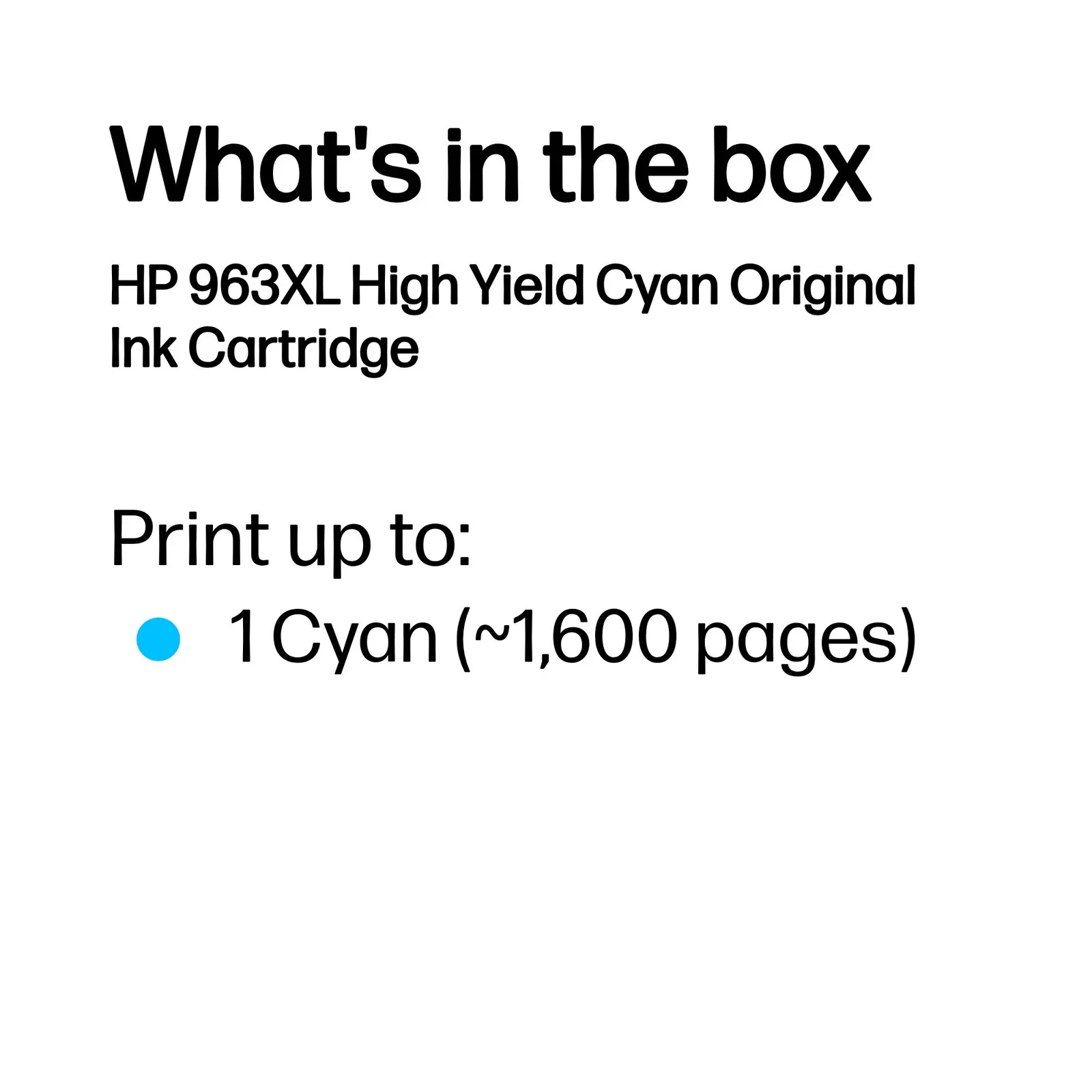 HP 963XL High Yield Cyan Original Ink Cartridge