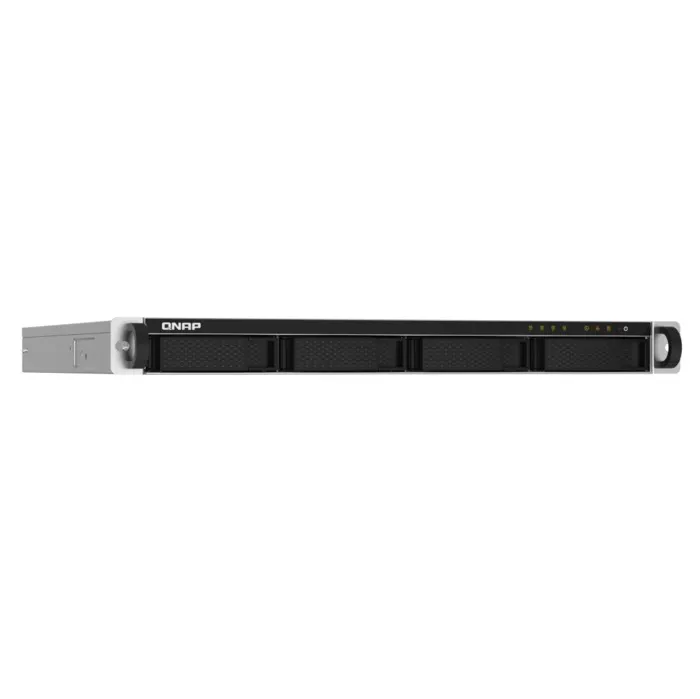 4-Bay AL324 quad-core 1.7 GHz rackmount NAS with 250W redundant PSU, 2GB DDR4 UDIMM RAM (max 16GB), SATA 6Gb/s, 2x 10GbE SFP+ , 2x 2.5GbE, 1x PCIe Gen
