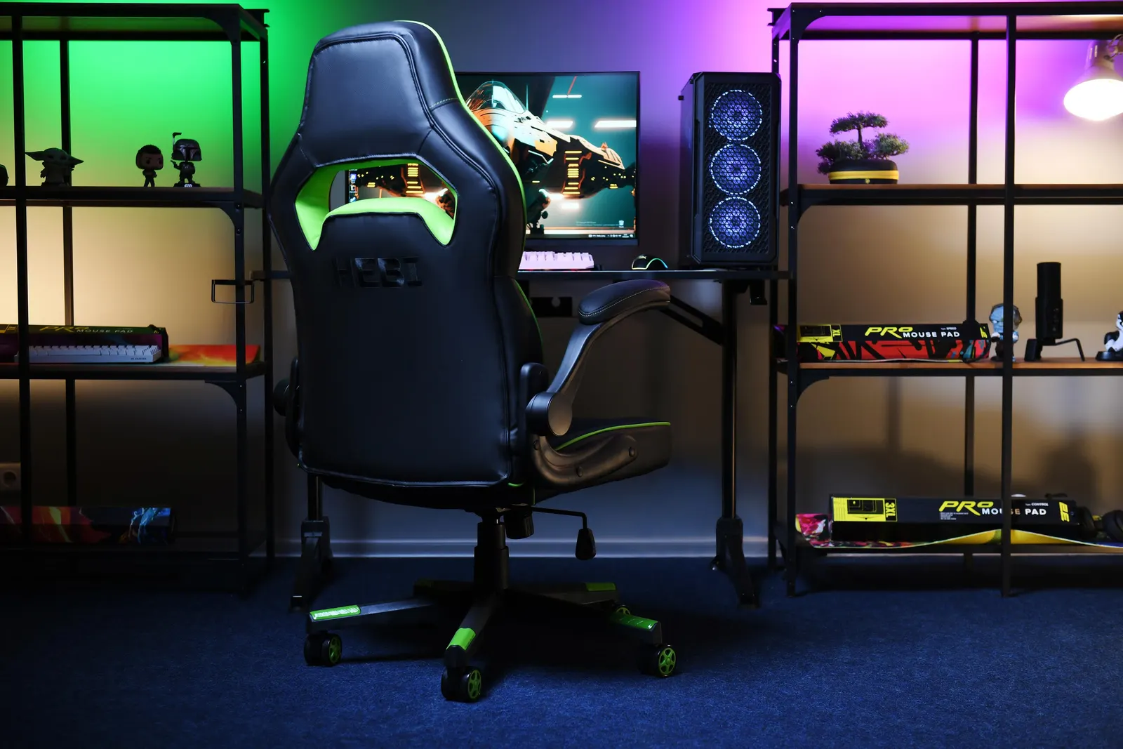 გეიმერული სავარძელი 2E GAMING Chair HEBI Black/Green