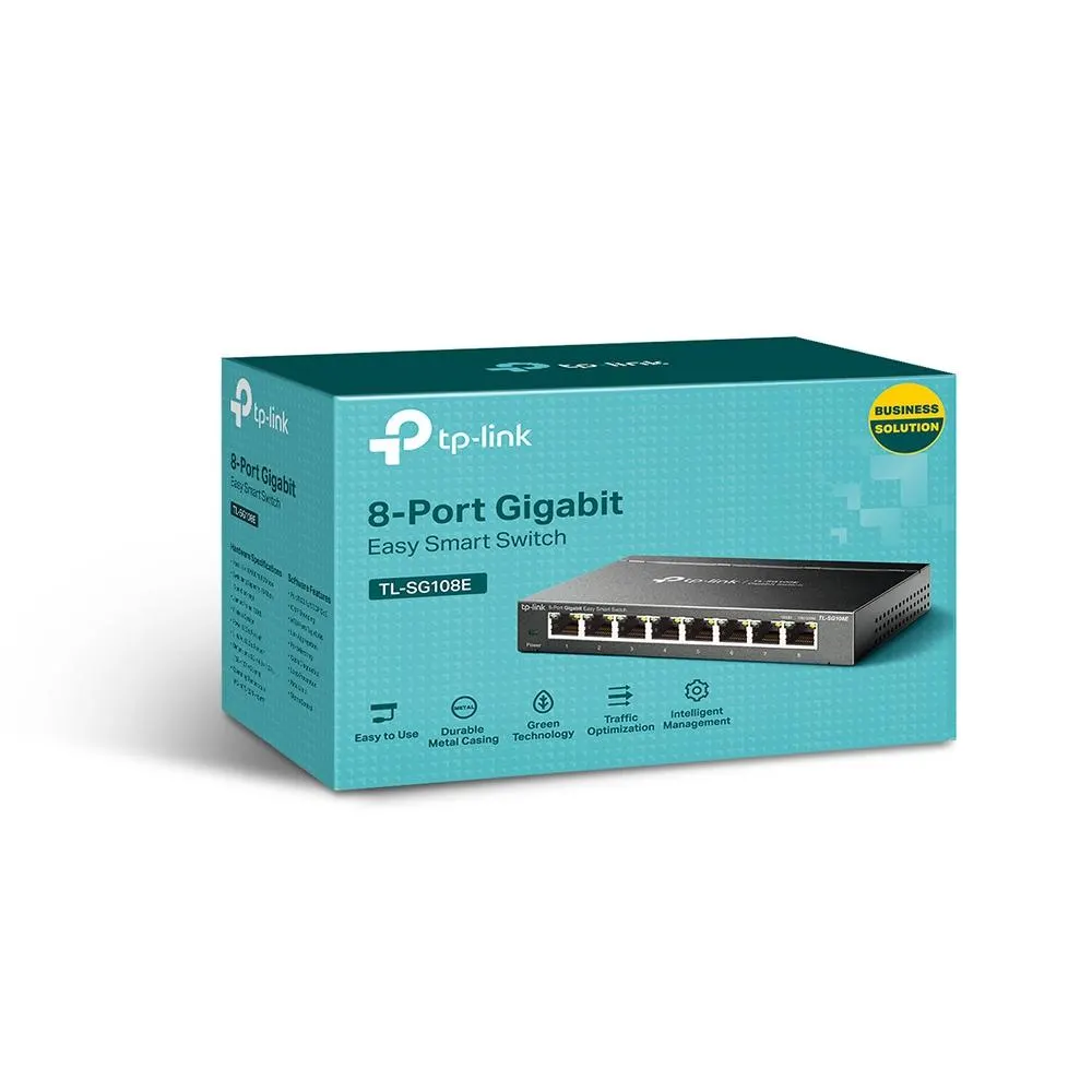 TP-Link, TL-SG108E, 8-Port Gigabit Easy Smart Switch