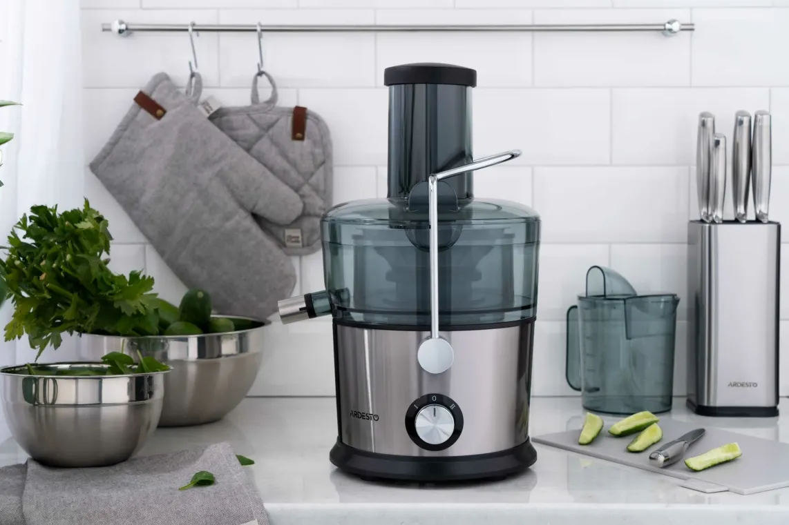 წვენსაწური Ardesto centrifugal juicer, 1100W, bowl-1L, plastic/iron, silver-black