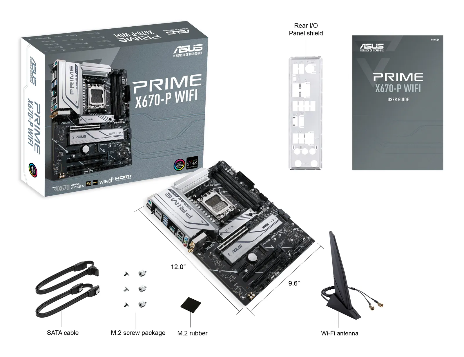 ASUS Motherboard PRIME X670-P WIFI sAM5 X670 4xDDR5 M.2 DP HDMI WiFi BT ATX