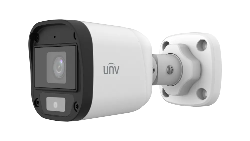 ანალოგური კამერა 2MP 2.8mm, Bullet, ColorHunter Warm Light, Mic, Uniview UAC-B112-AF28-W