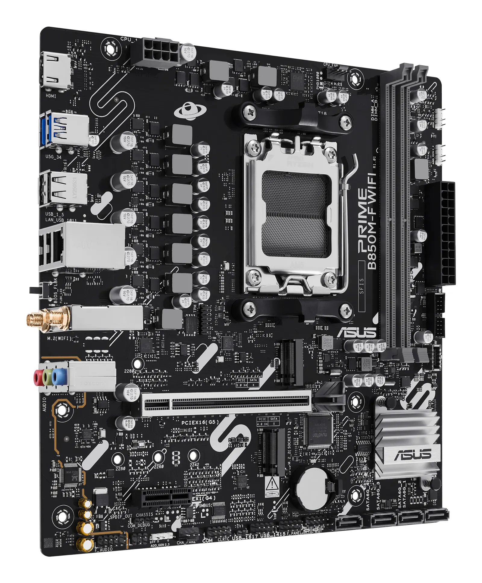 დედაპლატა ASUS Motherboard PRIME B850M-F WIFI sAM5 B850 2xDDR5 M.2 HDMI Wi-Fi BT mATX