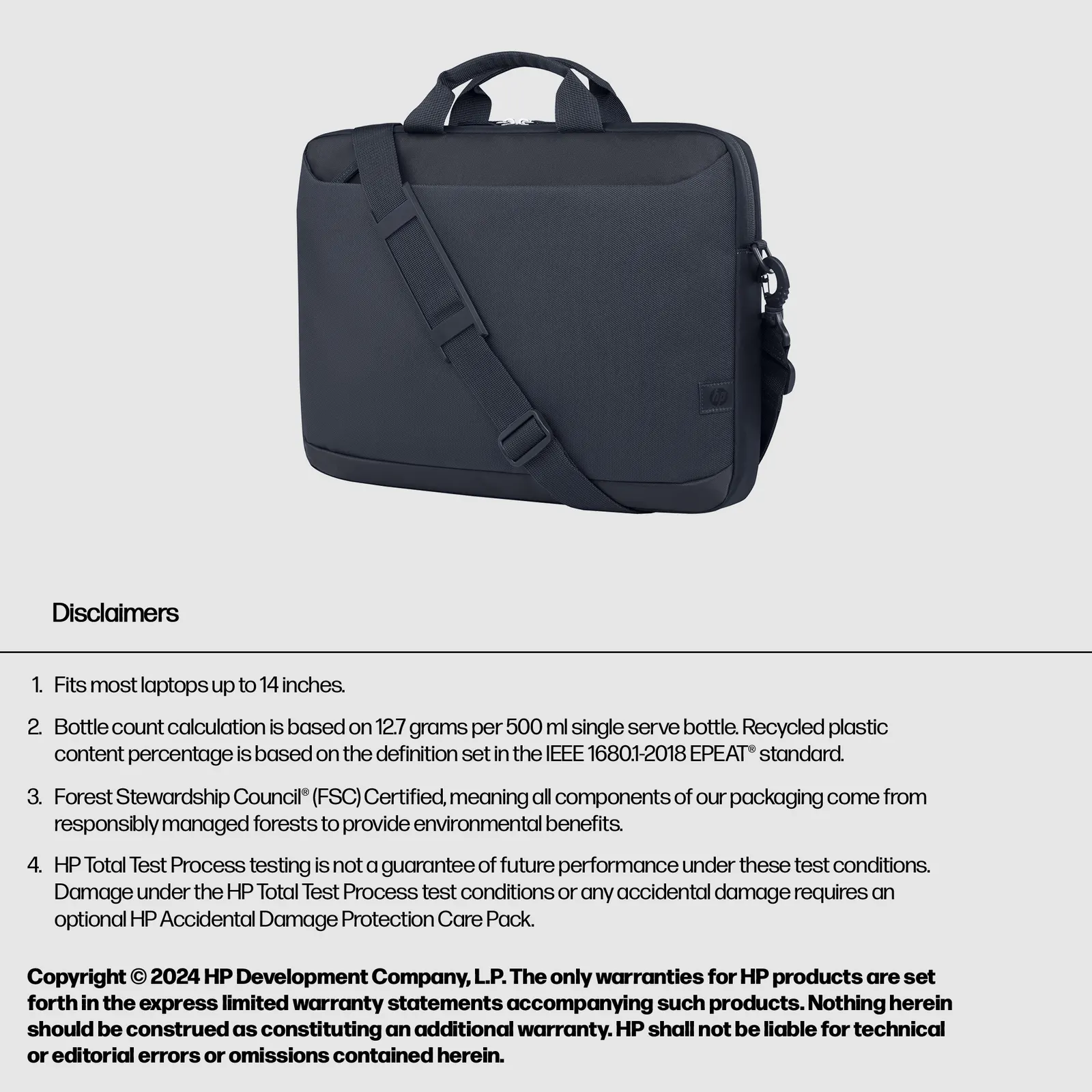 HP Everyday 14 Odyssey Gray Laptop Briefcase