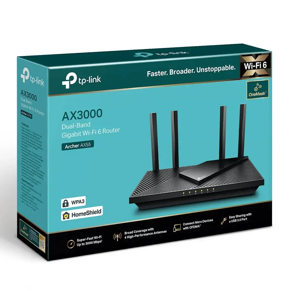 TP-Link, Archer AX55, AX3000 Wi-Fi 6 Router