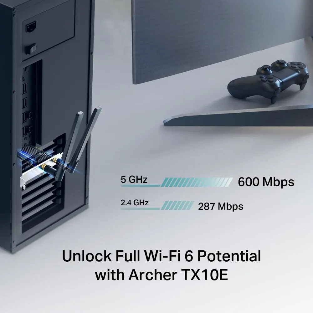 Wi-Fi ადაპტერი TP-Link, Archer TX10E, Adapter, AX900 Wi-Fi 6 Bluetooth PCle Adapter