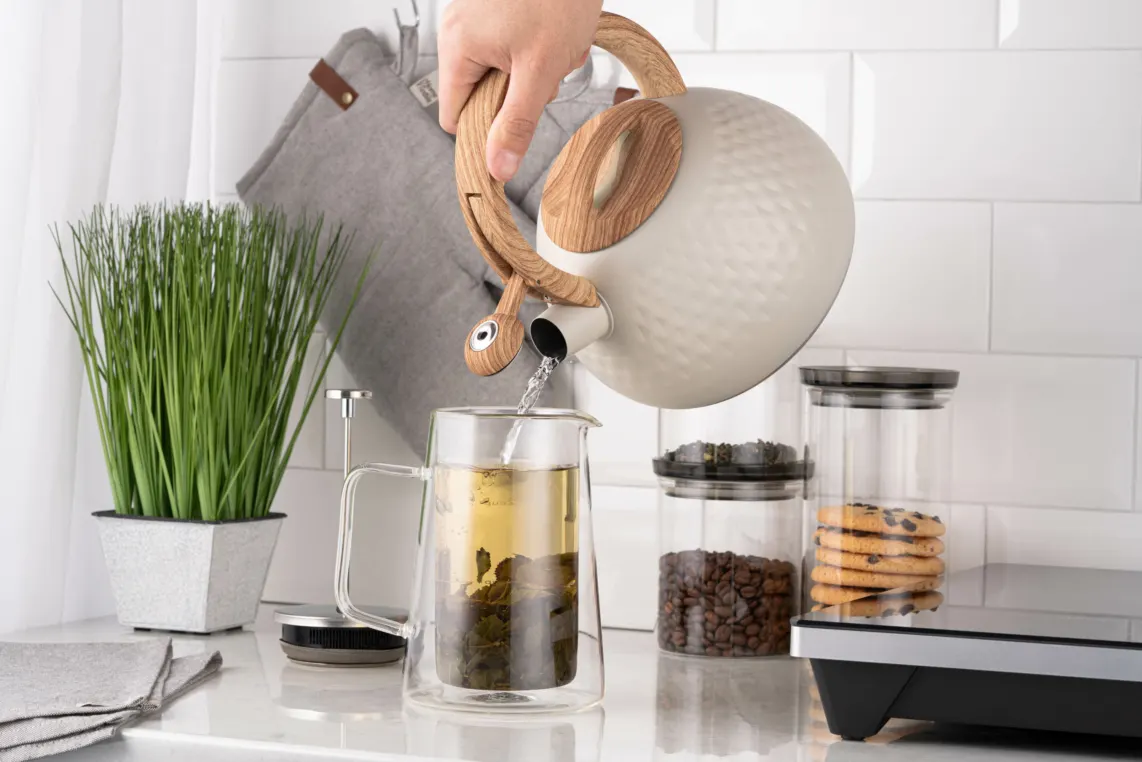 ჩაიდანი Ardesto Kettle Gemini, 2.5l, stainless steel, beige