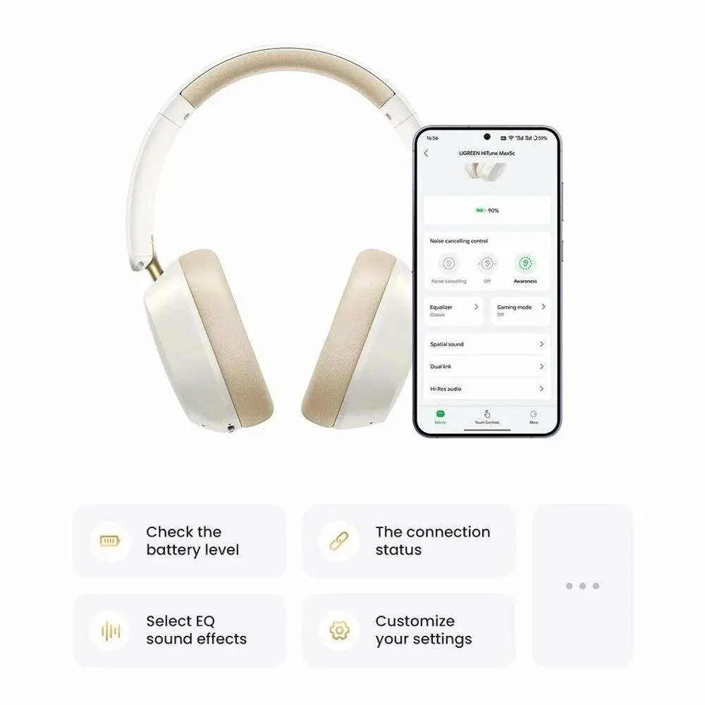 ყურსასმენი UGREEN HP203 (35757), Headset, Wireless, Bluetooth, Black
