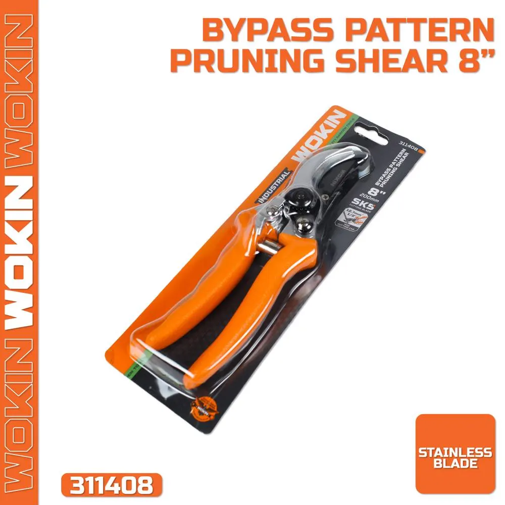 Pruner Wokin 311408, 8", Secateur, Orange/Silver