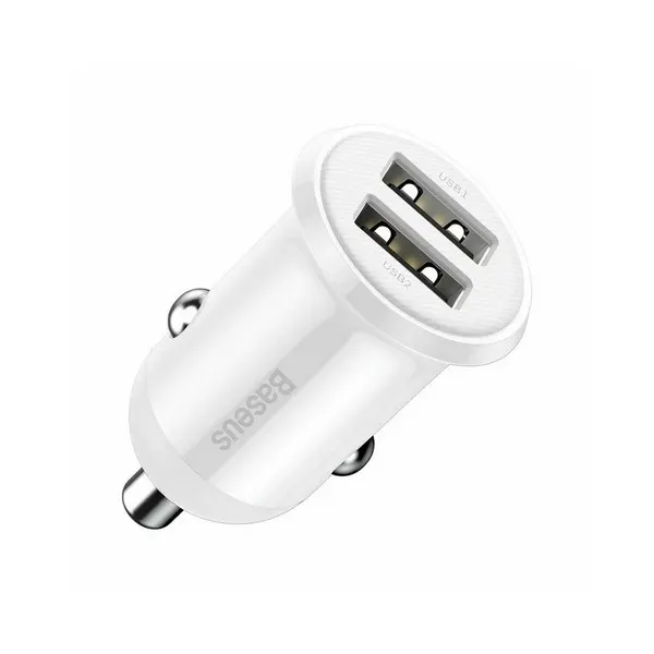 მანქანის დამტენი Baseus Grain Pro car charger White