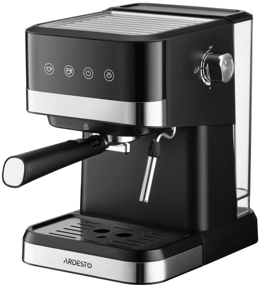 ყავის აპარატი Ardesto coffee maker carob 1.5l, ground, hand capuchino maker, touch control, black-silver