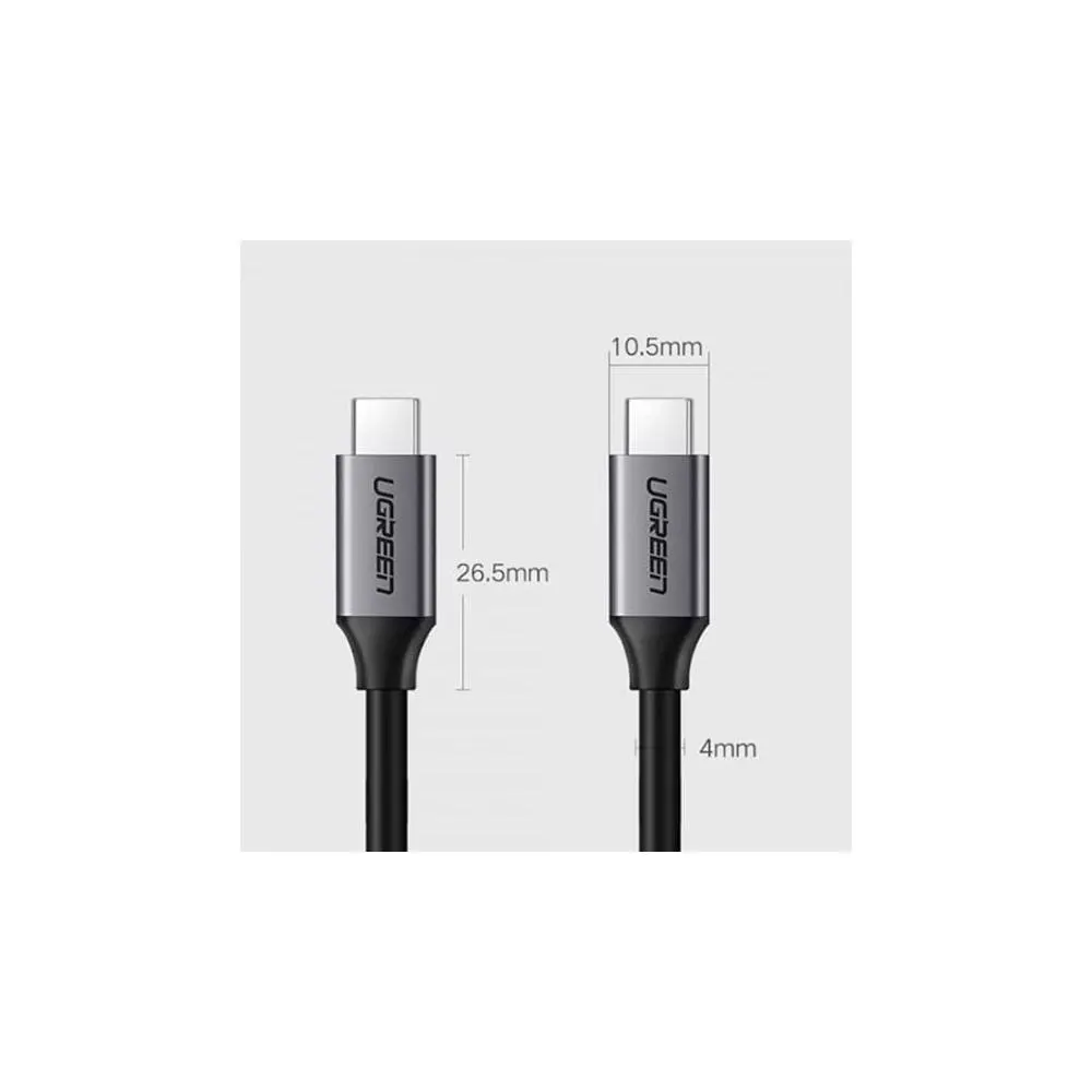 USB კაბელი UGREEN US161 (50751), USB 3.1 Type-c To Type-c Cable, Video Data Cable, 1.5m, Black