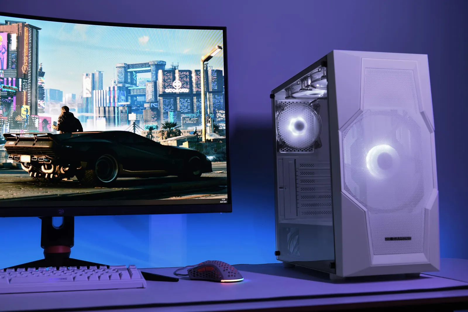 ქეისი 2E GAMING Computer case TURBO (G2057W) , MidT, 2xUSB2.0,1xUSB3.0, 1x200+3x120ARGB,TG (side panel),without PSU,whiteMidT