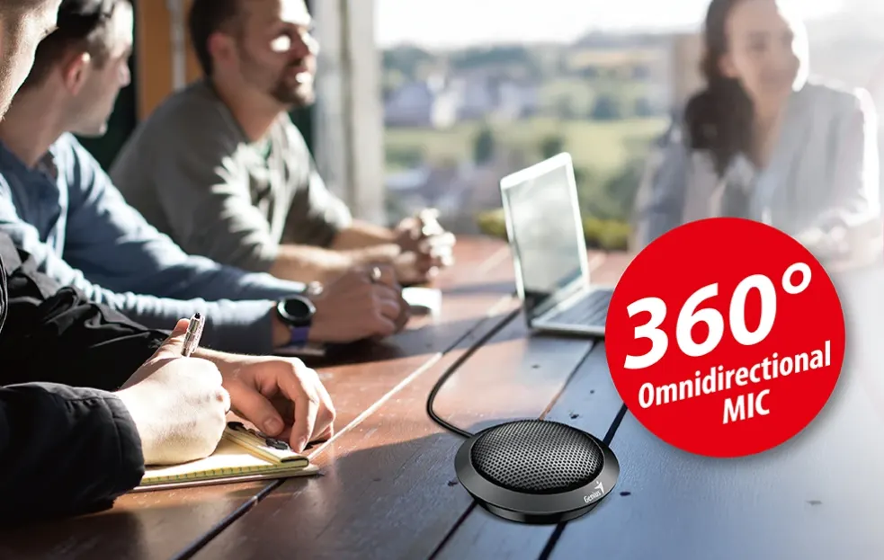 Genius, MIC-100U 360° multi-person conference Microphone Black