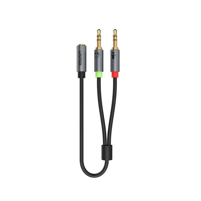 Y-C957ABK ,UNITEK, 0.2M, 3.5MM AUX Audio Cable - Female to 2*Male