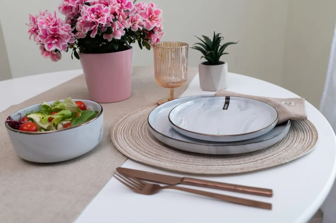 თეფში Ardesto Dessert plate Marmo, 19cm, ceramics, white