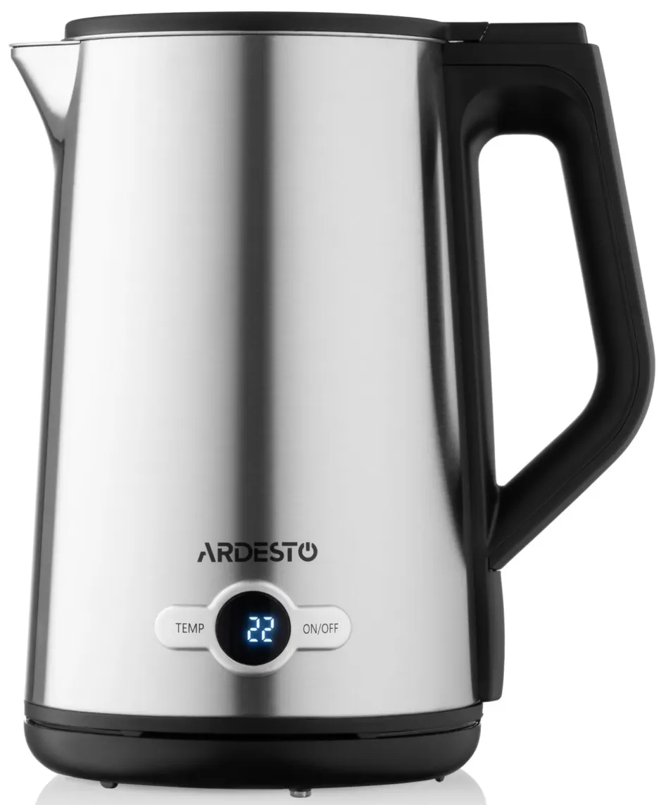 ელექტრო ჩაიდანი Ardesto Electric kettle Steel Collection EKL-X52E, 1.7L, LED display, double-walled, STRIX, silver