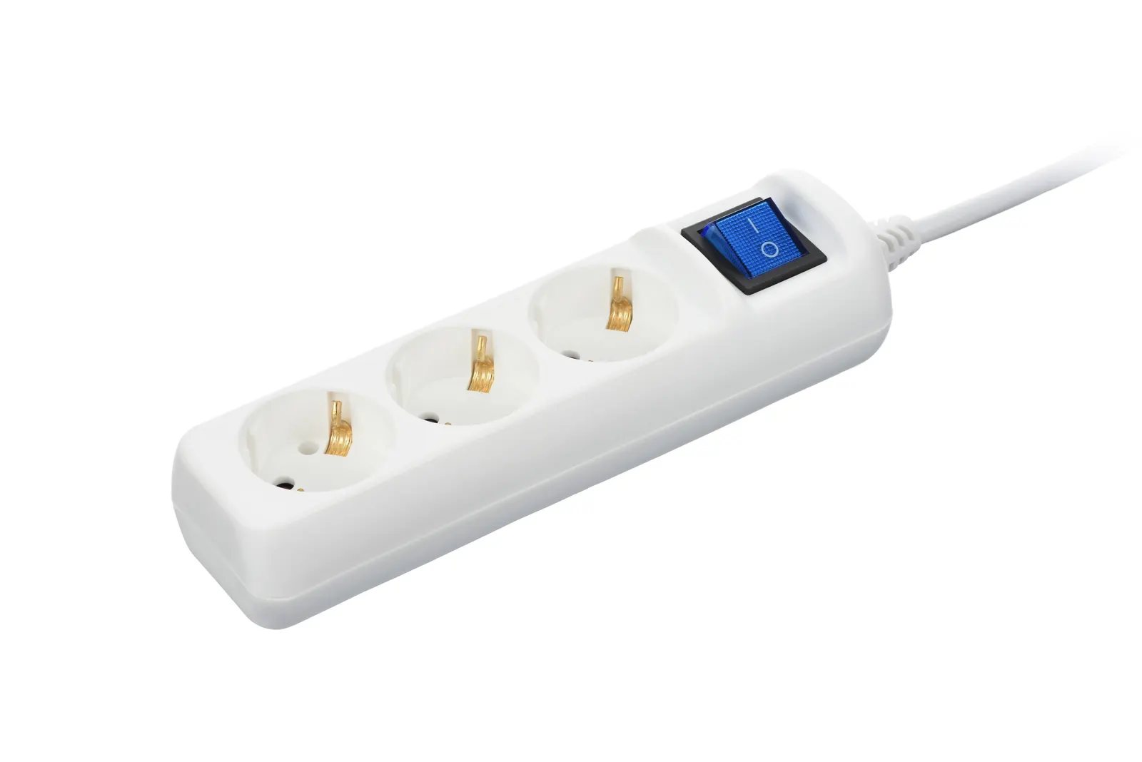 Power strip 2E 3XSchuko with switch, 3G*1.5mm, 1.5m, white