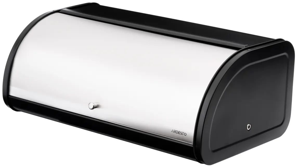 პურის ყუთი Ardesto Bread bin Gemini, 44.5x26.5x17.5cm, metal, stainless steel, black