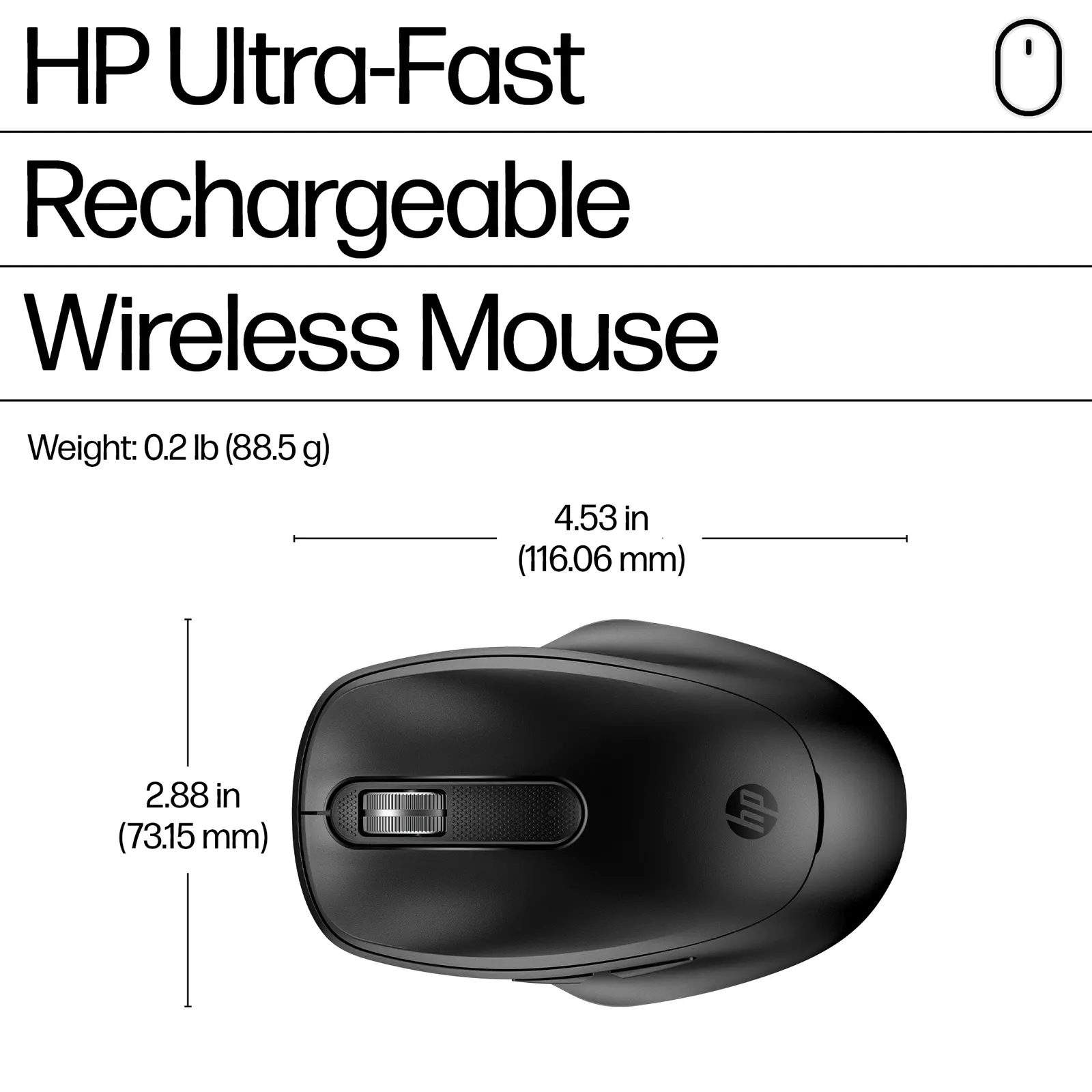 HP 510 Ultra-Fast Rechargeable Wireless Mouse EURO