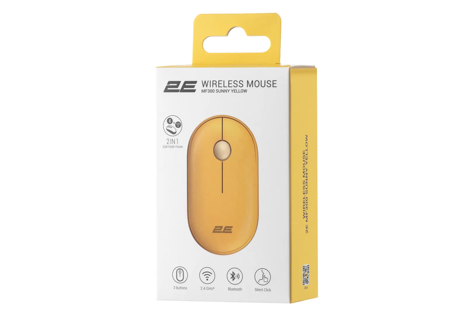 მაუსი 2E Mouse MF300 Silent, WL/BT, sunny-yellow