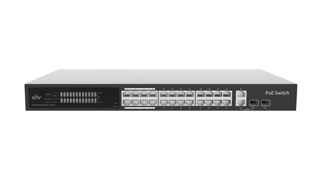 მართვადი PoE სვიჩი - 24P GE af/at, 1S, Uniview NSW2100-25GT1GP1GC-LPOE-IN