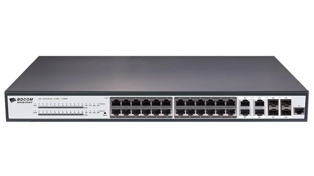 მართვადი PoE სვიჩი - S2528-P, 24P af/at, 4C, BDCOM