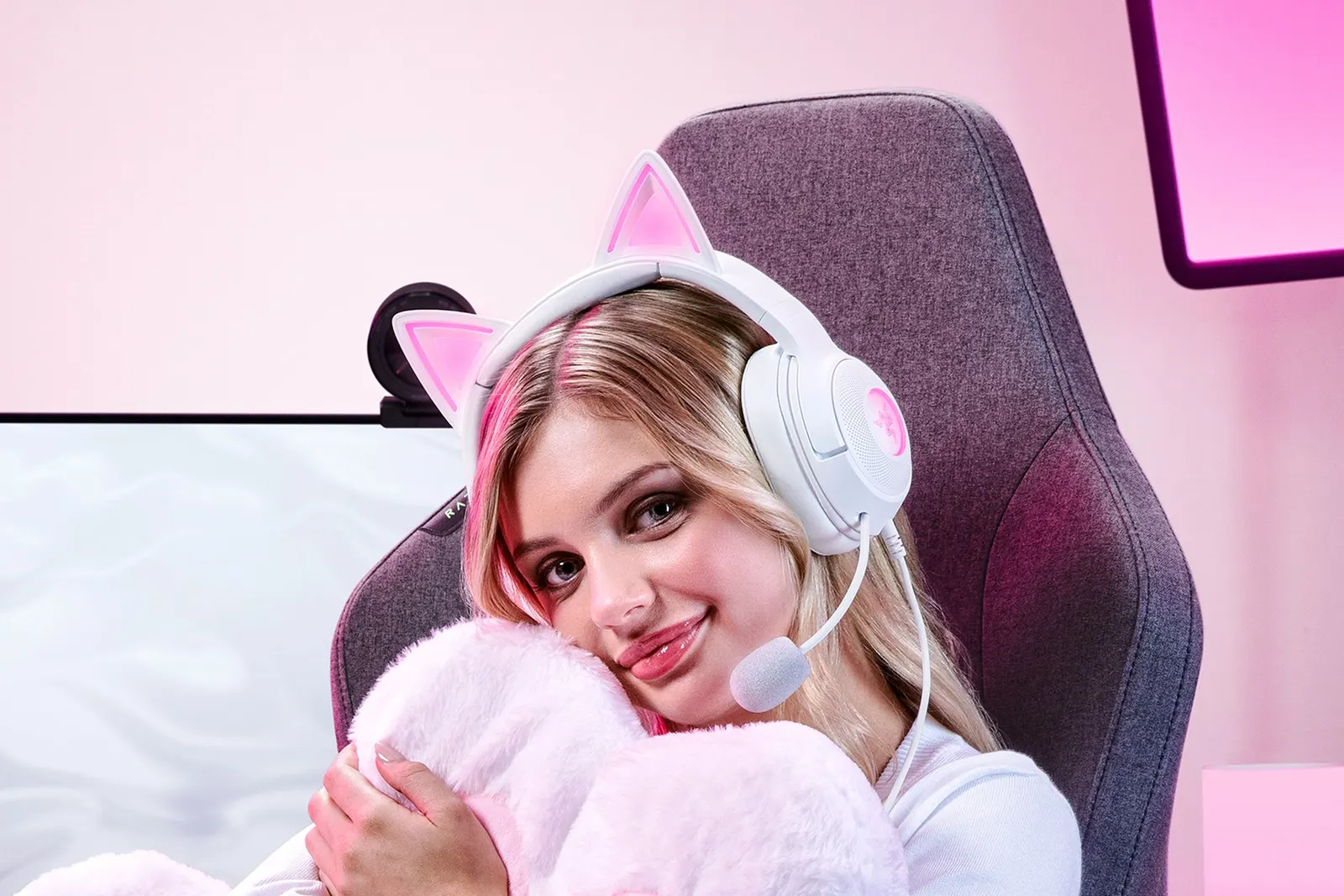 ყურსასმენი Razer Headset Kraken Kitty V2, 7.1, RGB, USB-A, white