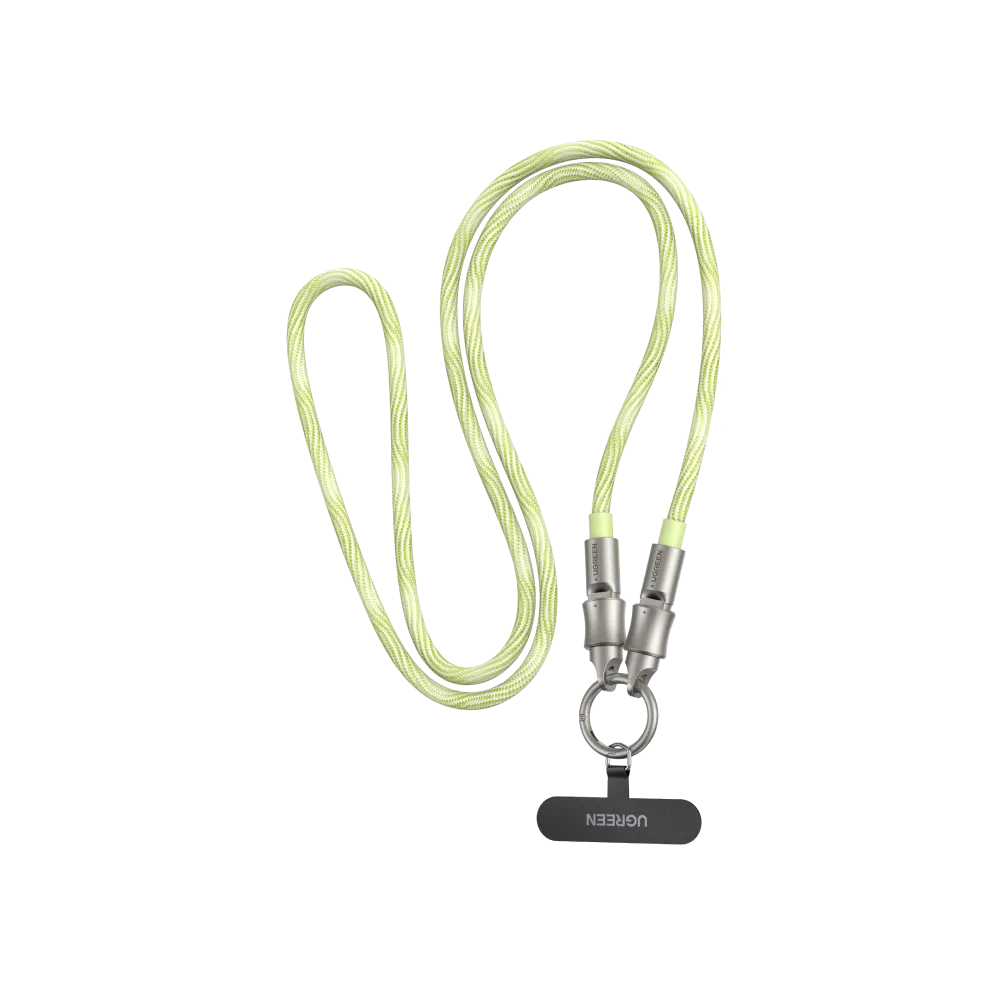 USB კაბელი UGREEN L508 (35500), 60W, Type-C To Type-C PD Fast Charging Lanyard Cable, 1.2m, Green