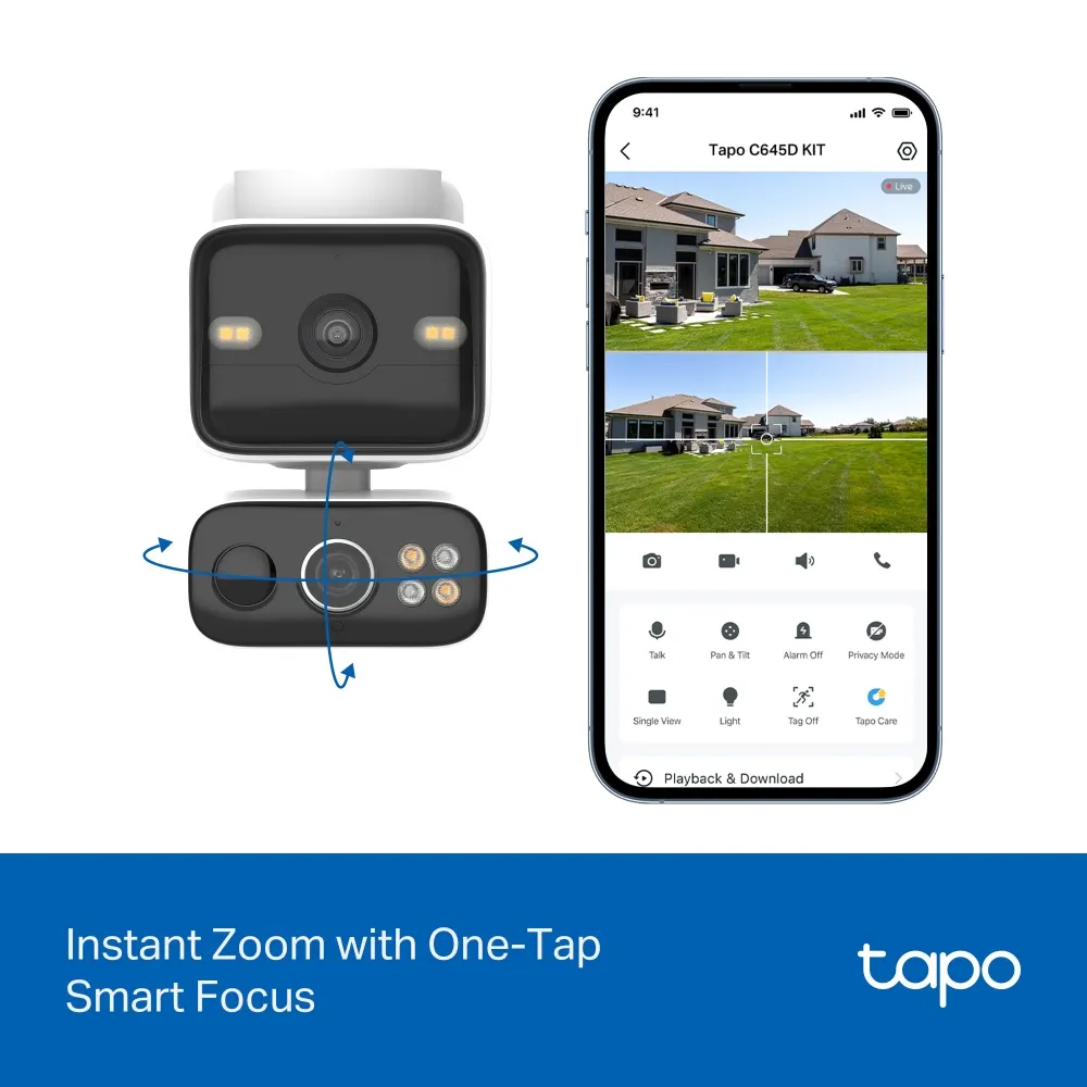 სმარტ კამერა TP-Link Tapo C645D Solar-Powered Dual-Lens Pan/Tilt Security Camera Kit