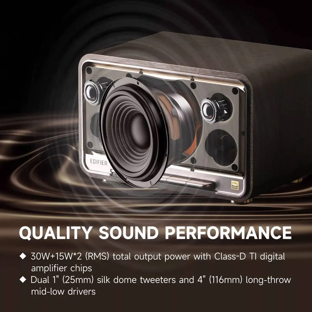 Edifier D32 Tabletop Wireless Speaker Black Walnut