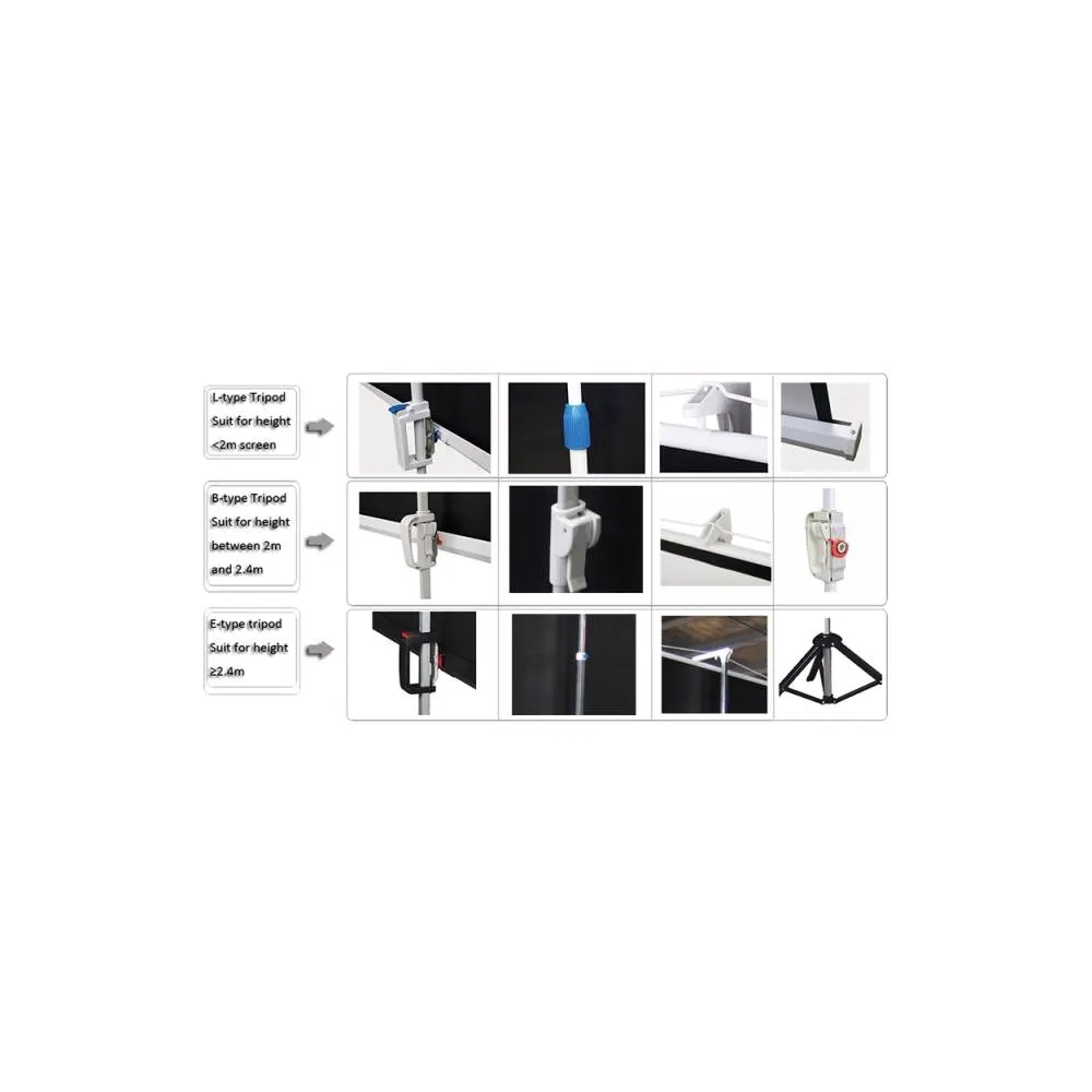 პროექტორის ეკრანი ALLSCREEN TRIPOD PROJECTION SCREEN 244X244CM HD FABRIC CTP-9696 135 inch / 342 SM
