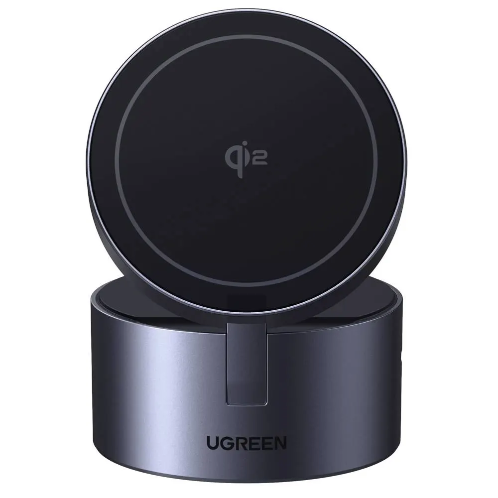 უსადენო დამტენი UGREEN W712 (65148) Magflow Qi2.2, 15W, 3in1 Wireless Charger, Grey