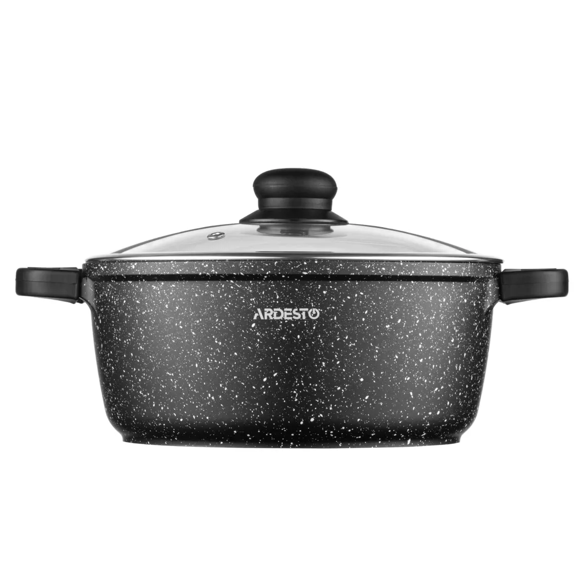 Casserole with glass lid ARDESTO Gemini Anzio, 3.1l, aluminium, black