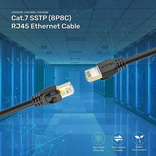 C1811EBK, UNITEK, Patch Panel, CAT 7 Network Cable 3M..