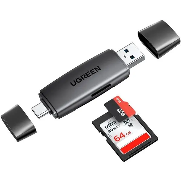 ბარათის წამკითხველი CM304 (80191), UGREEN, Card Reader, USB-C / USB 3.0 CARD READER.