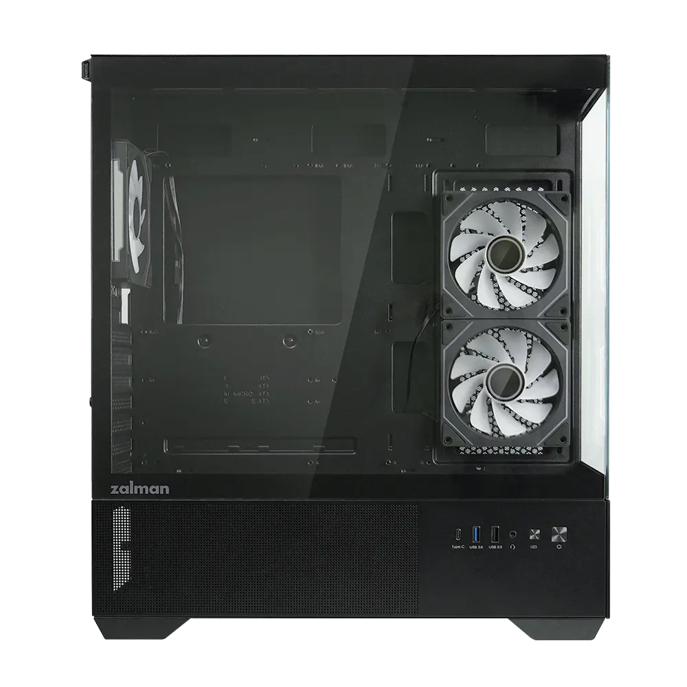 ქეისი Zalman PC case Chronix V2 without PSU, 1xUSB3.0, 1xUSB2.0, 1x Type C, 2x120mm ARGB Reverse, 4x120mm ARGB, VGA 410mm, LCS ready, TG Side/Front Panel, ATX, black