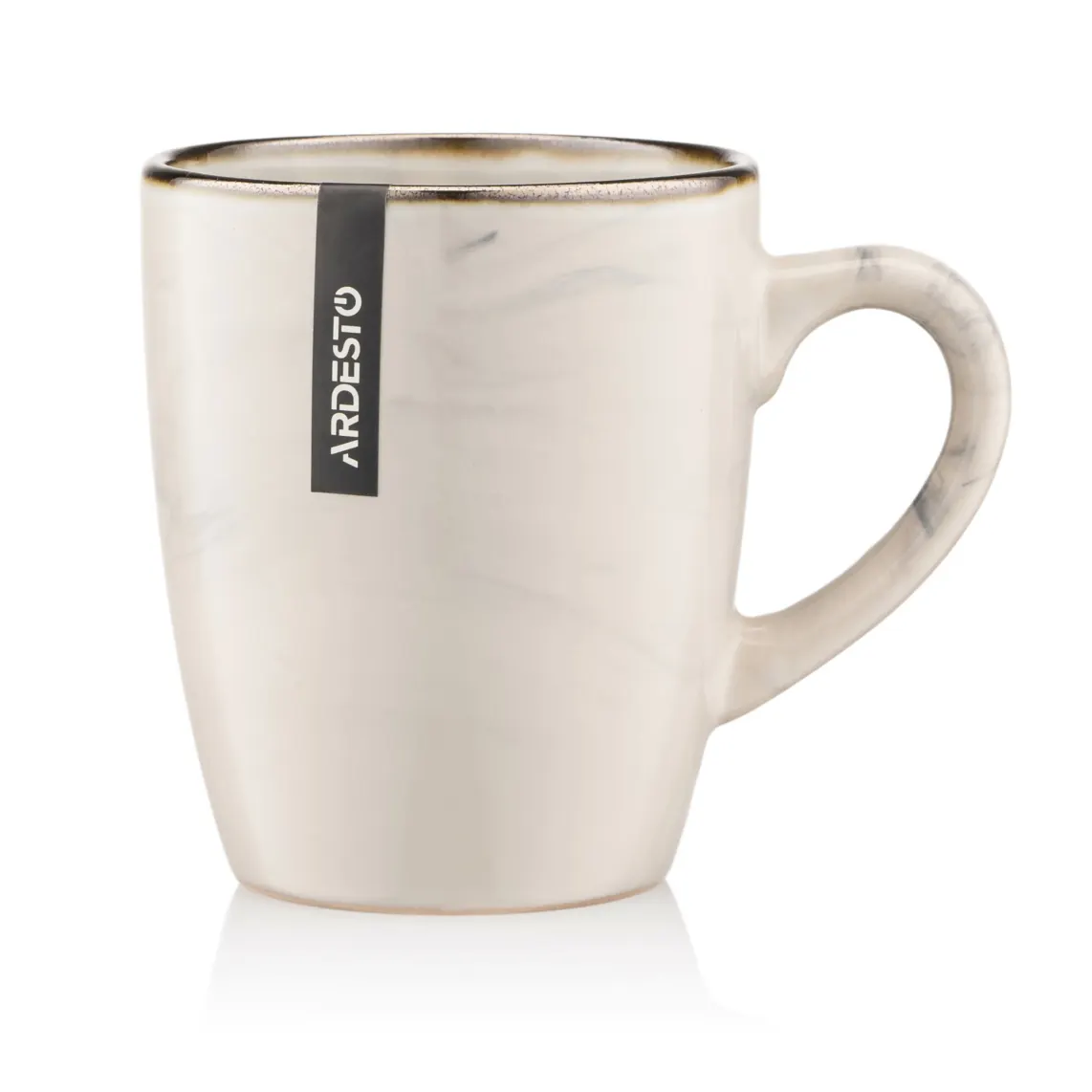 კათხა Ardesto Mug Marmo, 360ml, ceramics, beige