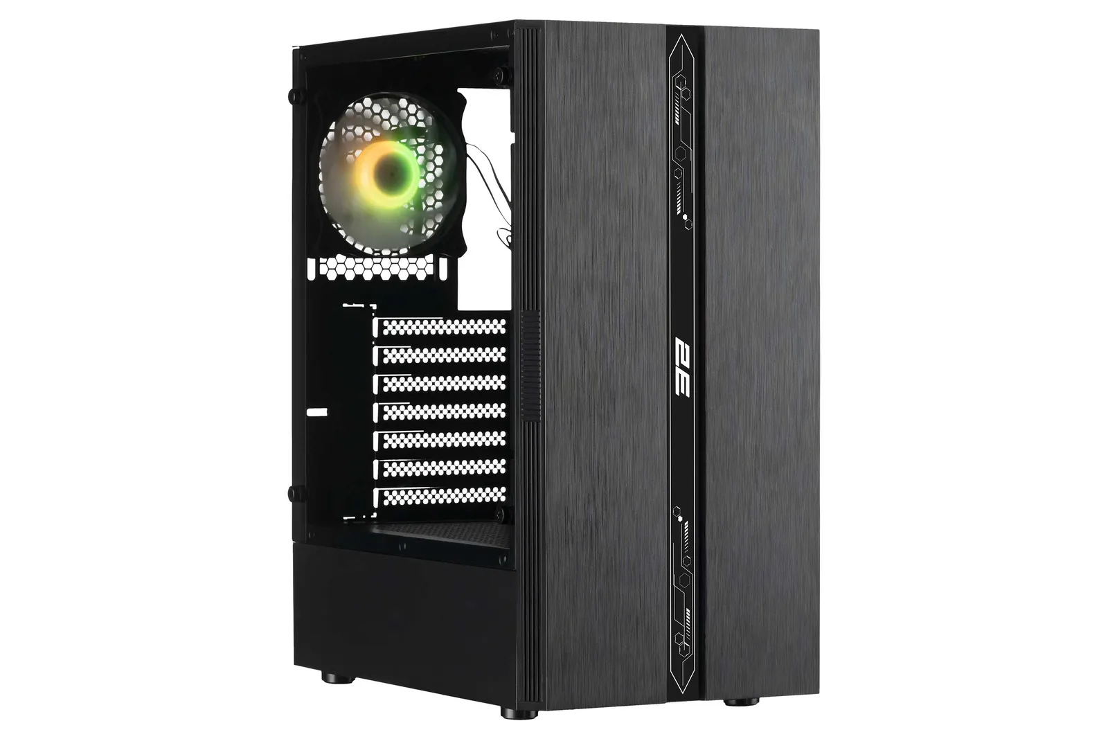 ქეისი 2E GAMING Computer case RUNA (G2107) MidT, 2xUSB2.0, 1xUSB3.0,1x120mm ARGB+ ARGB strip,TG (side panel),without PSU,black